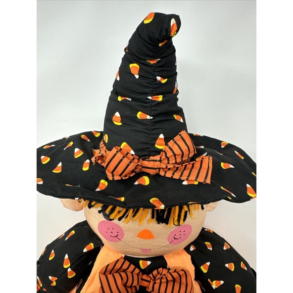Vintage Halloween Witch Scarecrow Dan Dee Nylon Puffalump Style 26" Plush - Picture 2 of 8